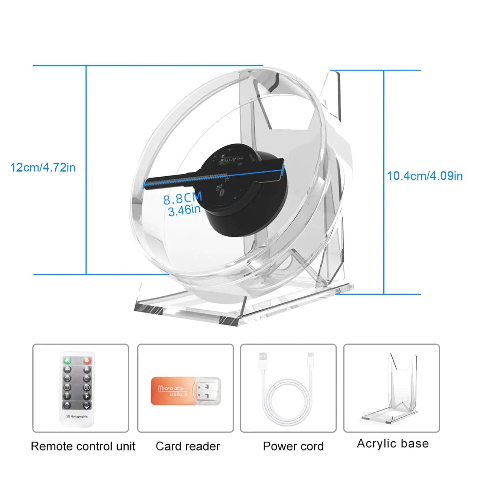 3D Holographic Projector w/ Music Player